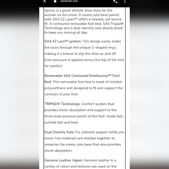 NWOT SAS Sporty Lux Taupe Stone sz 7 Shoe - Picture 3 of 8